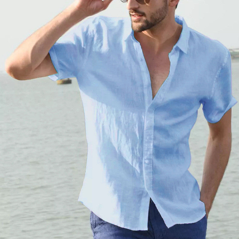 European And American Men's Short Sleeve Business Shirt