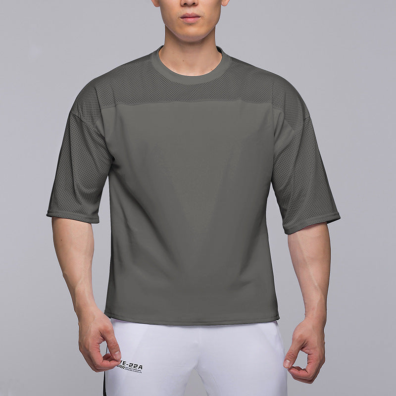 Plus Size Light Board Men's Short Sleeve Mesh Cloth Breathable Comfortable T-shirt Sports And Leisure