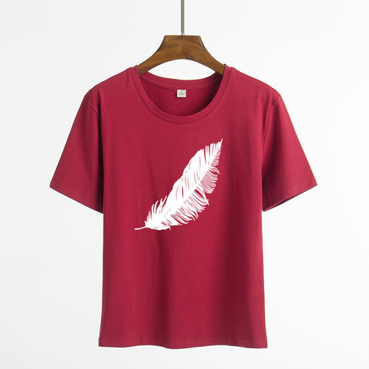 Short Sleeve Feather WISH Cartoon