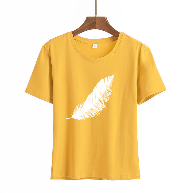 Short Sleeve Feather WISH Cartoon