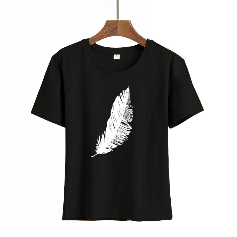 Short Sleeve Feather WISH Cartoon