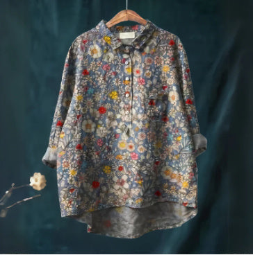 Summer New Loose Casual Single-breasted Women's Shirt Top