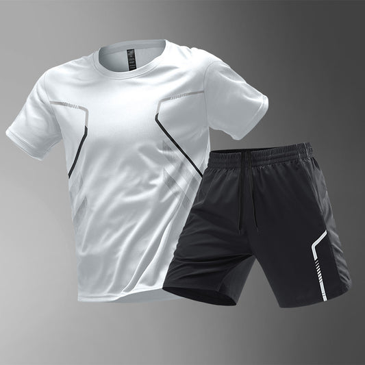 Men's T-shirts Sports Running T-shirt Color Block Men Quick-drying Breathable Short Sleeve Round Neck Active Tee Outdoor Workout